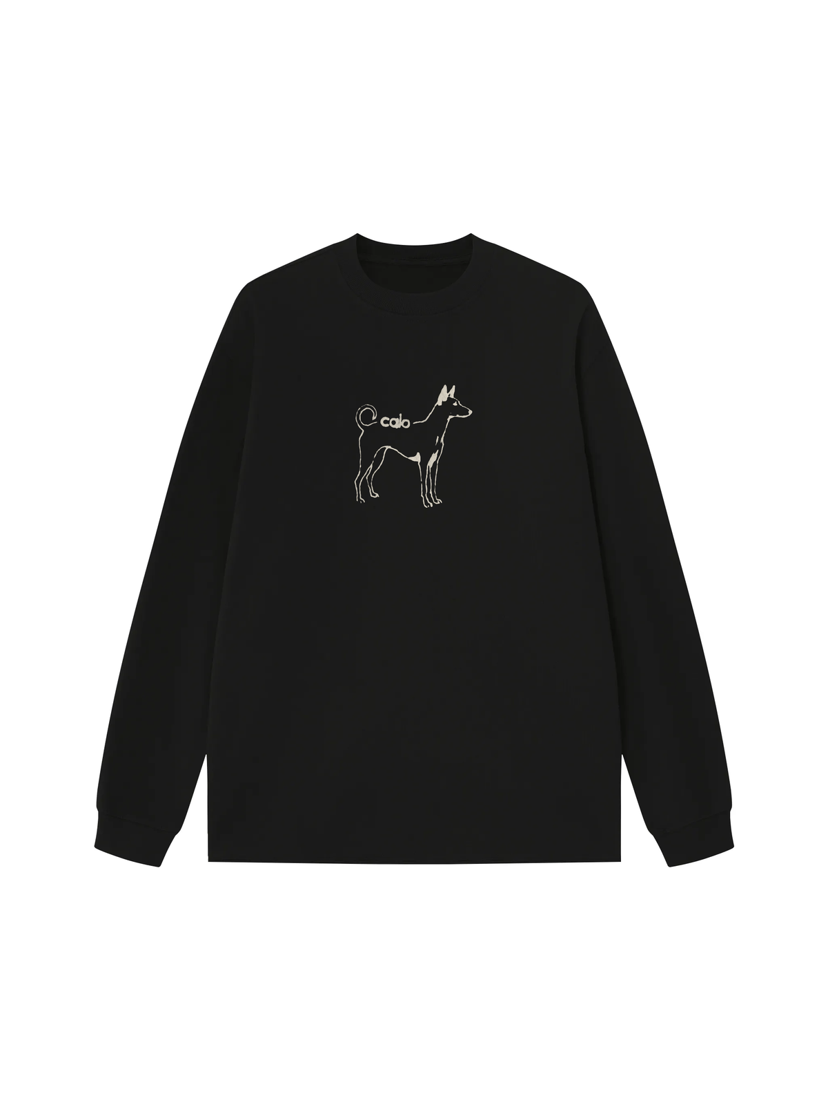 caramelo long sleeve in preto, front